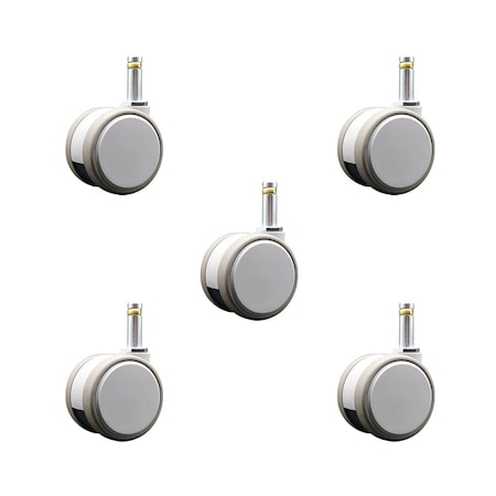 Service Caster 2.375 Inch MRI Safe Casters, 7/16 Grip Ring Stem, Set of 5, 5PK SCC-GR02S60-TPR-GRY-716138-MRI-5